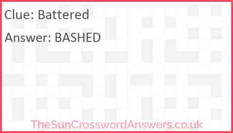 Enter a Crossword Clue. . Battered crossword clue